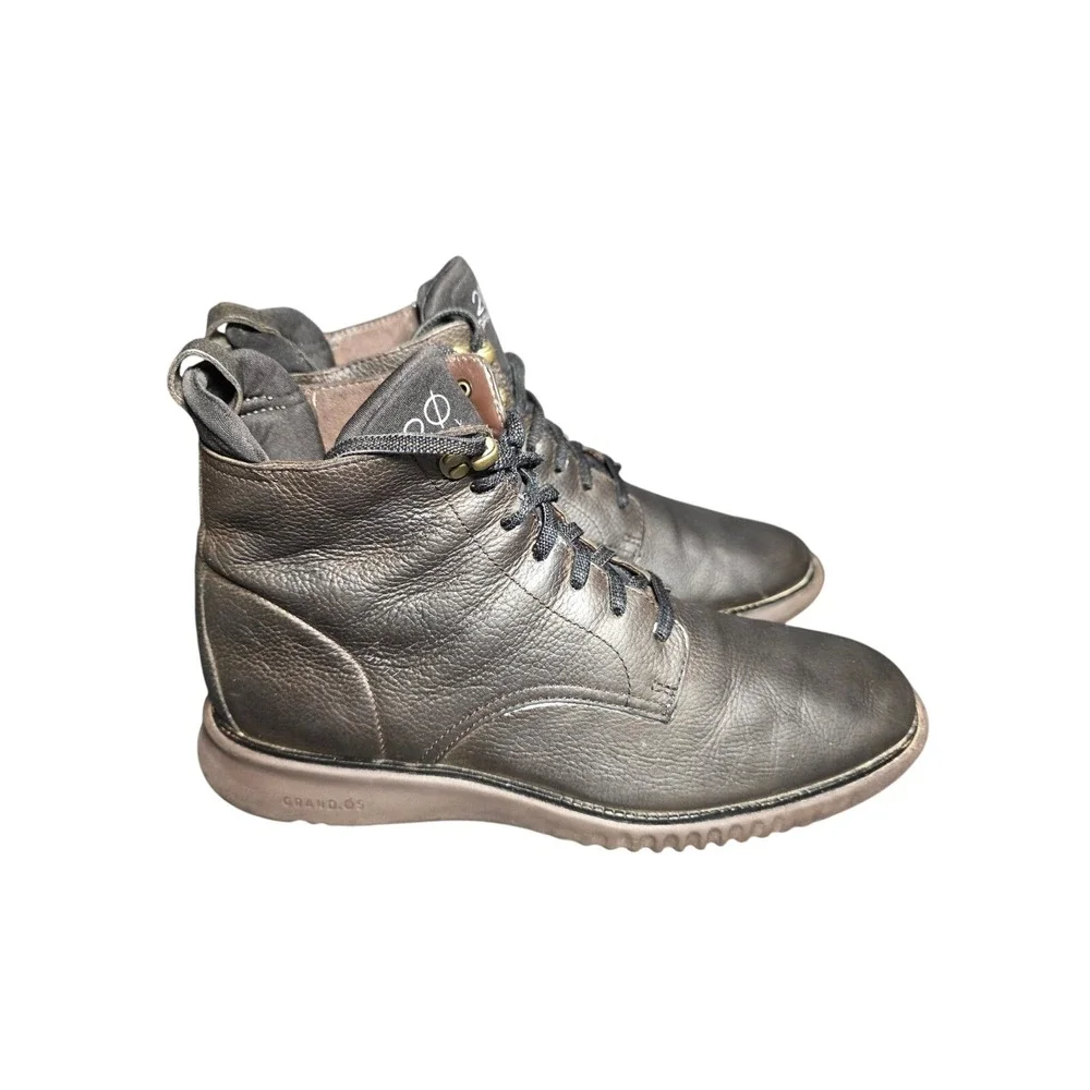 Cole Haan 2.0 ZeroGrand Men Brown Pebbled‎ Leather Lace Up Boots Grand.OS C28197
